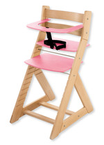 Rostoucí židle ANETA - malý pultík (buk, růžová)